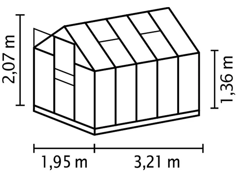 Vitavia Gewächshaus Planet 6200 ESG 3mm smaragd pulverbeschichtet - Image 2