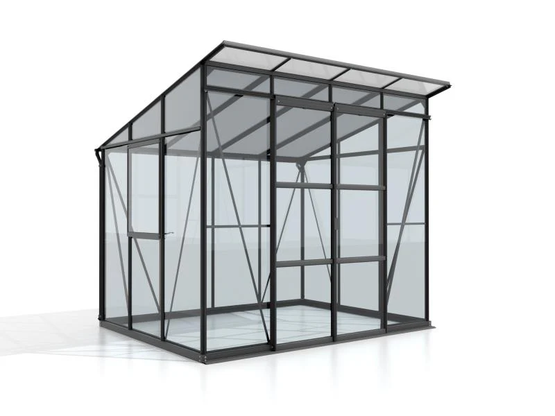 Vitavia Gewächshaus Playa 5900 Schwarz, ESG 3mm/HKP 6mm, inkl. Stahlfundament - Image 4