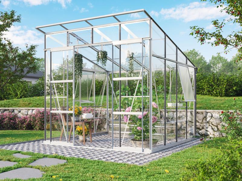 Vitavia Gewächshaus Playa 7600 Alu, ESG 3mm/HKP 6mm, inkl. Stahlfundament
