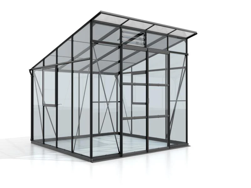 Vitavia Gewächshaus Playa 7600 Schwarz, ESG 3mm/HKP 6mm, inkl. Stahlfundament - Image 4