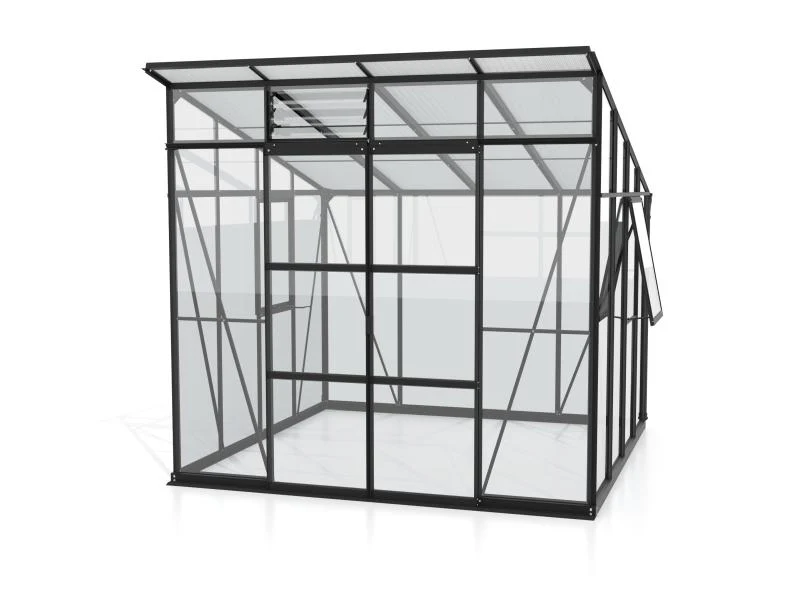 Vitavia Gewächshaus Playa 7600 Schwarz, ESG 3mm/HKP 6mm, inkl. Stahlfundament - Image 5