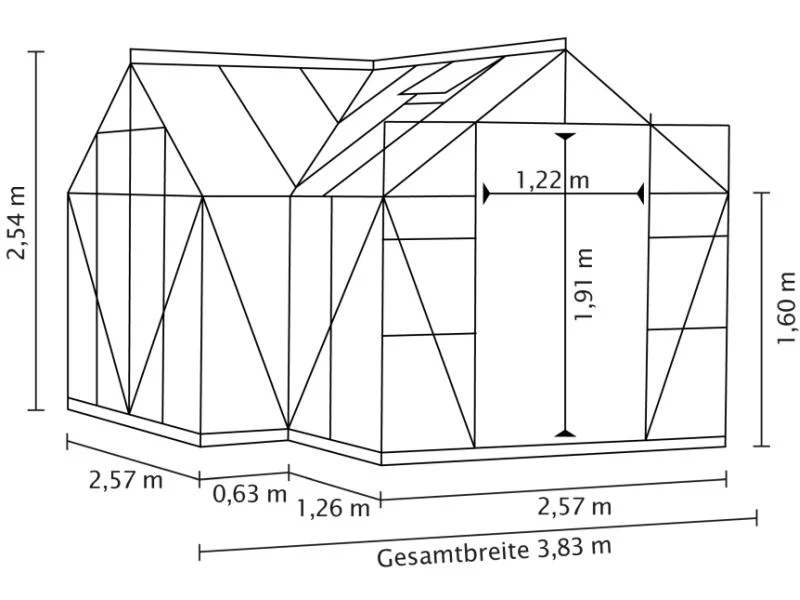 Vitavia Gewächshaus Sirius Orangerie ESG 3 mm schwarz, inkl. Fundamentrahmen - Image 4