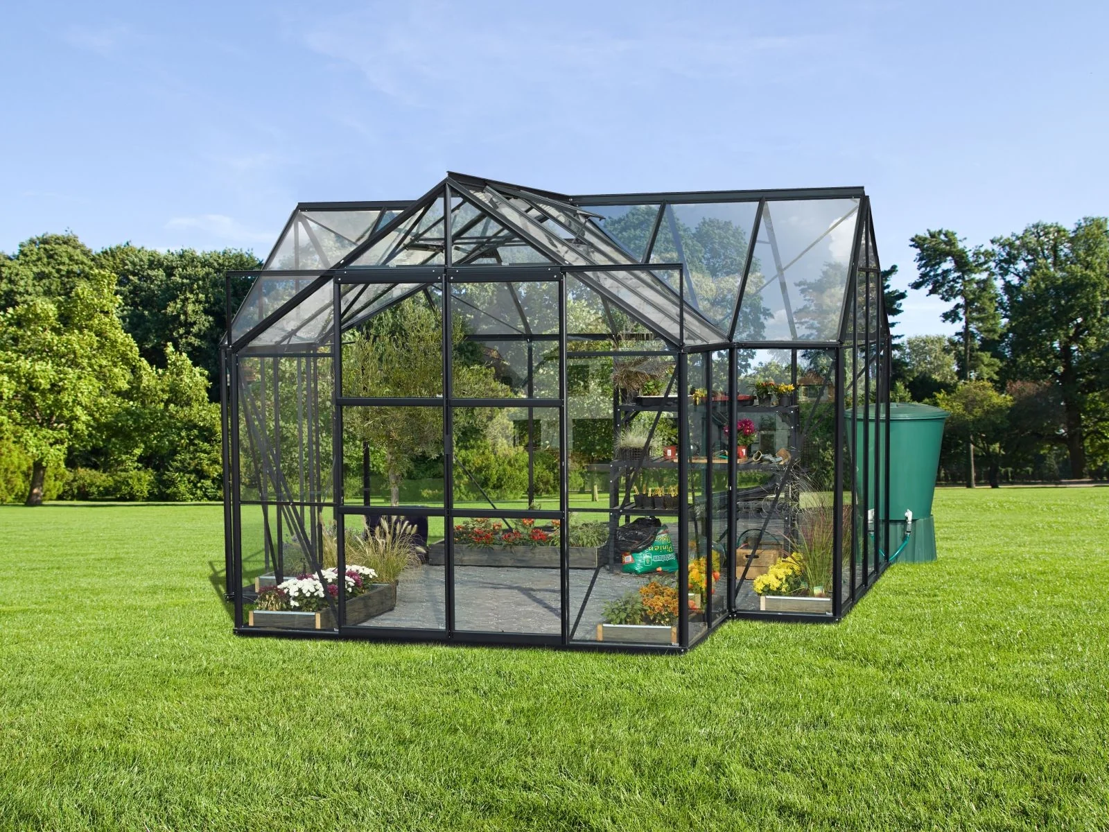 Vitavia Gewächshaus Sirius Orangerie ESG 3 mm schwarz, inkl. Fundamentrahmen - Image 7