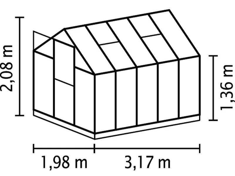 Vitavia Gewächshaus Triton 6200 ESG 3 mm Aluminium eloxiert - Image 2
