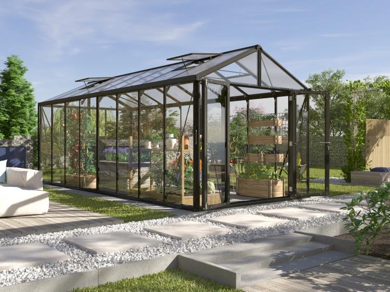 Vitavia Gewächshaus Zeus Comfort 15700 ESG/HKP, schwarz pulverbeschichtet - Image 2
