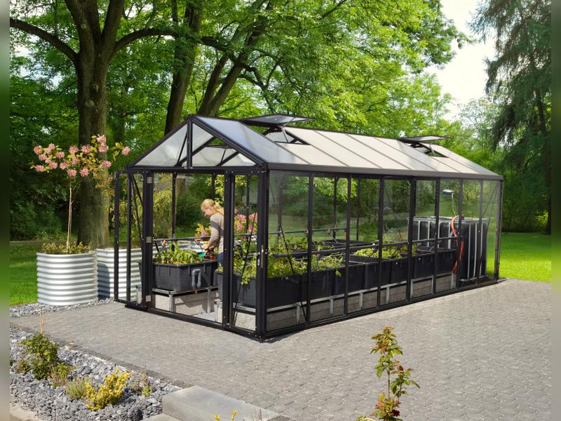 Vitavia Gewächshaus Zeus Comfort 15700 ESG/HKP, schwarz pulverbeschichtet - Image 4