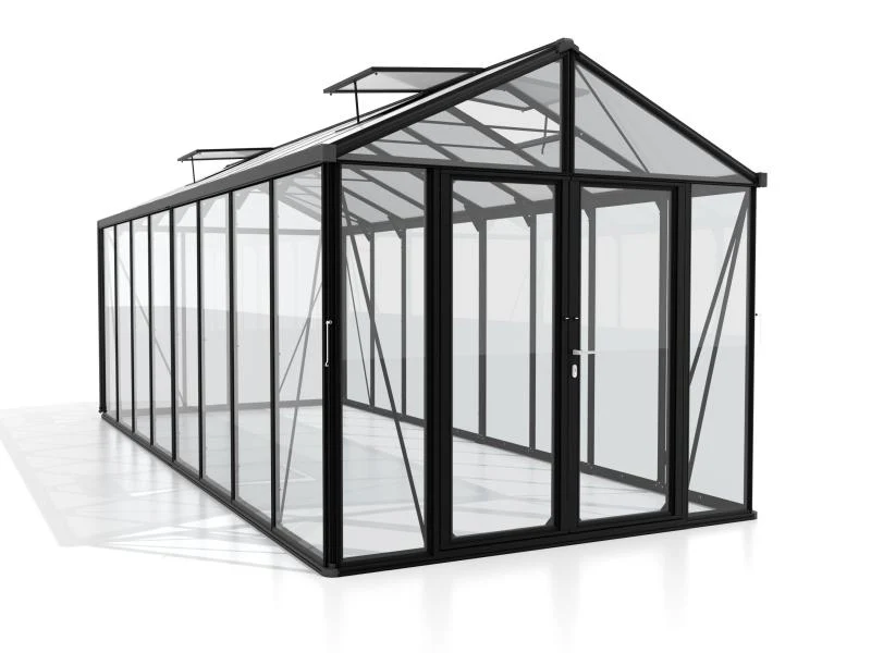 Vitavia Gewächshaus Zeus Comfort 15700 ESG/HKP, schwarz pulverbeschichtet - Image 5