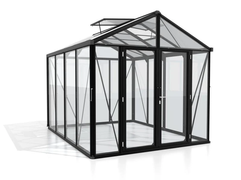 Vitavia Gewächshaus Zeus Comfort 8100 ESG/HKP, schwarz pulverbeschichtet - Image 2