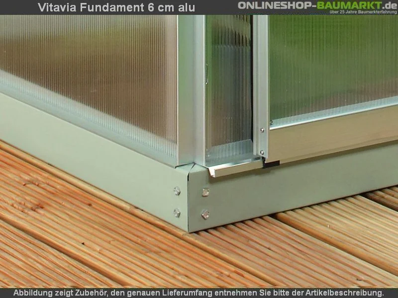 Vitavia Stahl-Fundament 11500, 6 cm für Gewächshäuser alu blank
