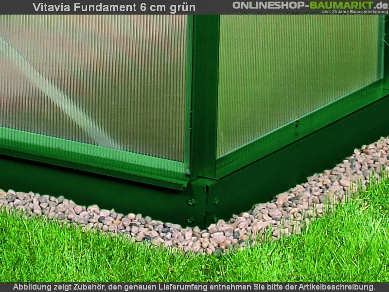 Vitavia Stahl-Fundament 1300, 6 cm für Gewächshäuser grün
