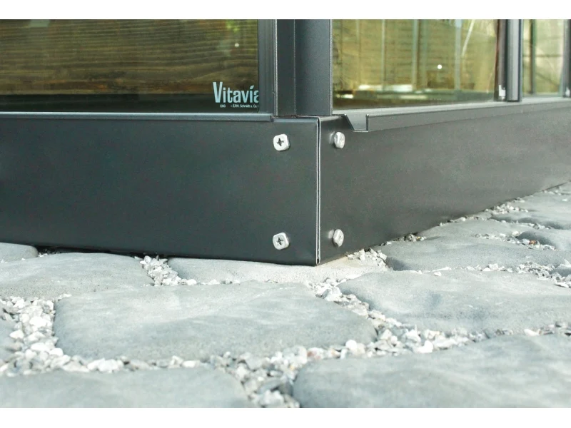 Vitavia Stahl-Fundament 5000, 12,5 cm für Gewächshäuser Schwarz