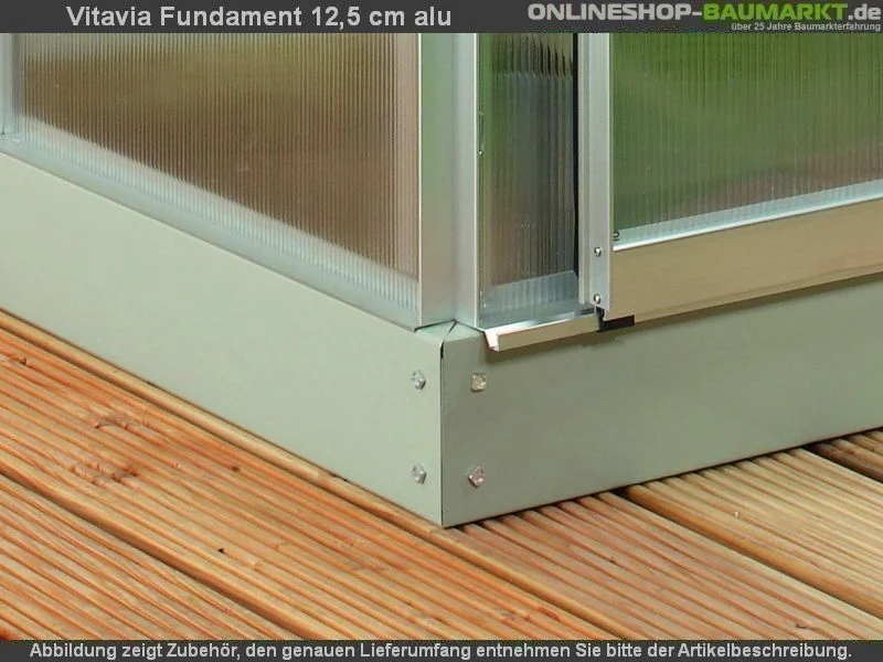 Vitavia Stahl-Fundament 6200, 12,5 cm für Gewächshäuser alu blank