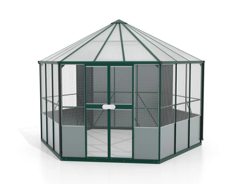 Vitavia Vogelvoliere Circus 9000 in smaragdgrün, inkl. Fundament - Image 2