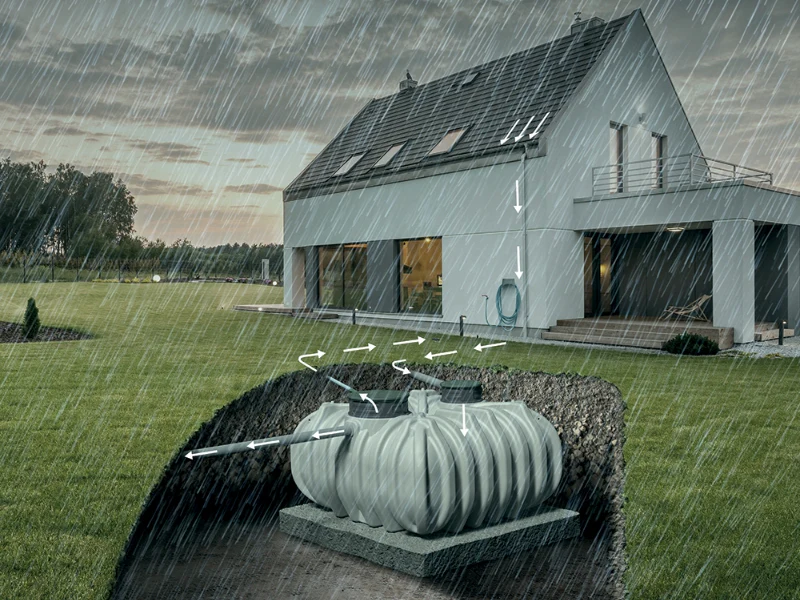 Waterform Regenwasser-Zisterne Unground 7000 Liter schwarz mit Tankabdeckung und Korbfilter - Image 6