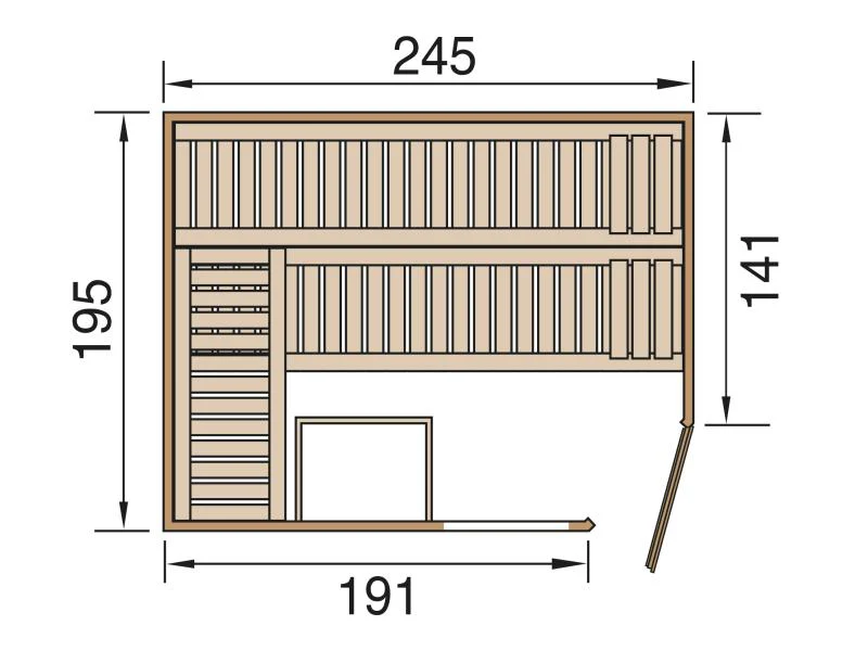 Weka Design-Massivholzsauna Cubilis Eck 3 GTF - inklusive Sauna-Leuchtenset, Lieferung und Montage - Image 2