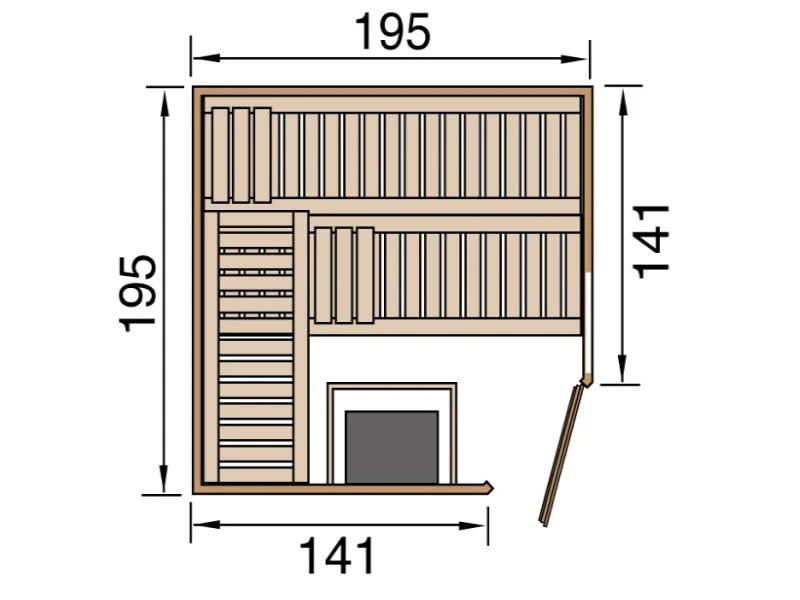 Weka Design-Sauna CUBILIS Gr. 2 Sparset 7,5 kW BioS inkl. digitaler Steuerung, Glastür, Fenster und - Image 2