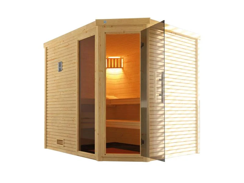 Weka Design-Sauna CUBILIS Gr. 3 Sparset 7,5 kW BioS inkl. digitaler Steuerung, Glastür, Fenster und - Image 3