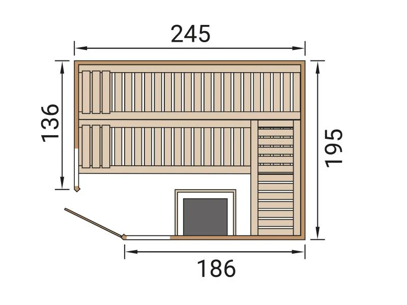 Weka Design-Sauna Kemi Eck 2 GTF, inkl. 9 kW Bioofen digitale Steuerung (BioS) - Image 3