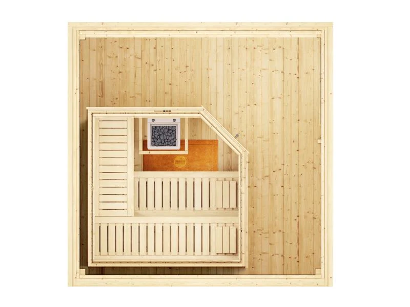 Weka Design-Saunahaus SH 412, grau, inkl. 9 kW Bios mit Steuerung - Image 5