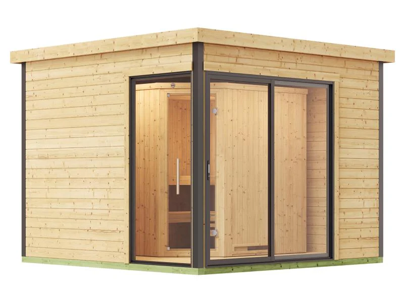 Weka Design-Saunahaus SH 412, natur, inkl. 9 kW OS mit Steuerung - Image 2