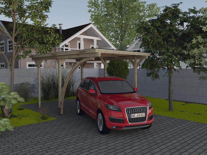 Weka Einzelcarport 606 A Gr. 1 mit Rundbogen