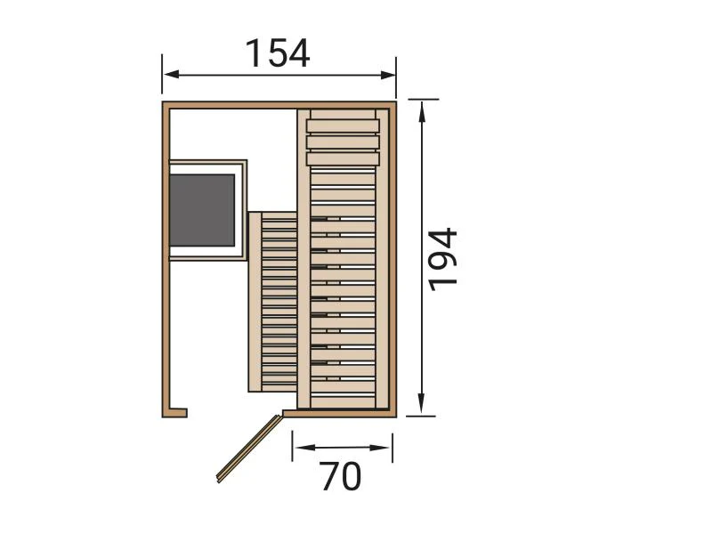 Weka Elementsauna Kaarina 1, inkl. 4,5 kW OS inkl. digitaler Steuerung - Image 2