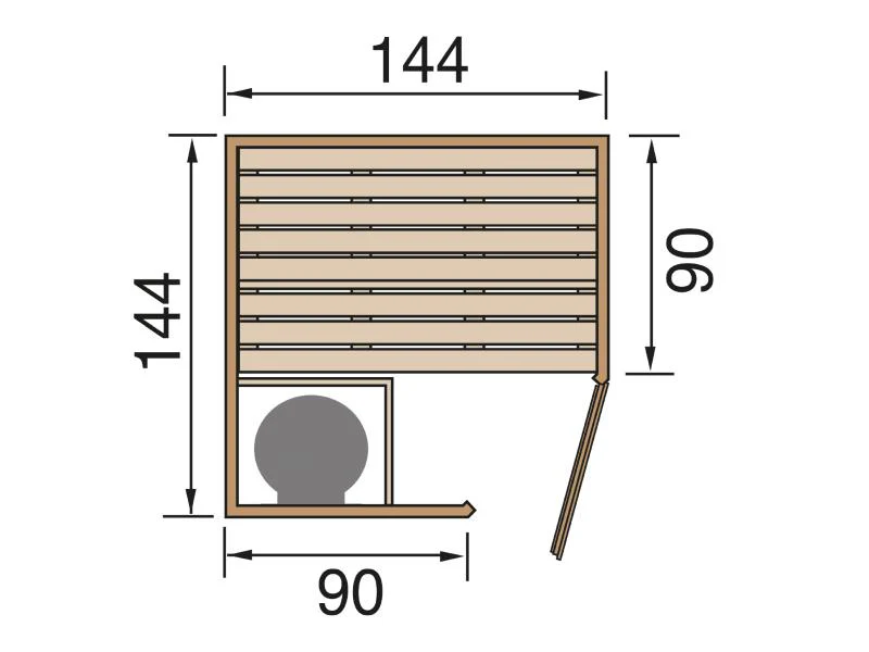 Weka Elementsauna Kiruna 1 GT inkl. 3,6 kW BioS-Ofenset (230 V) - Image 2