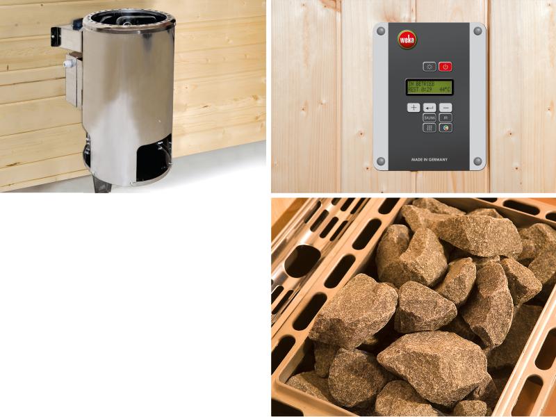 Weka Elementsauna Kiruna 1 GT inkl. 3,6 kW BioS-Ofenset (230 V) - Image 4