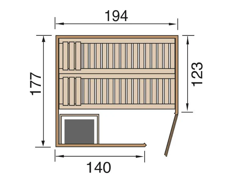Weka Elementsauna KIRUNA 2 GT inkl. 4,5 kW BioS-Ofenset (230 V) - Image 2