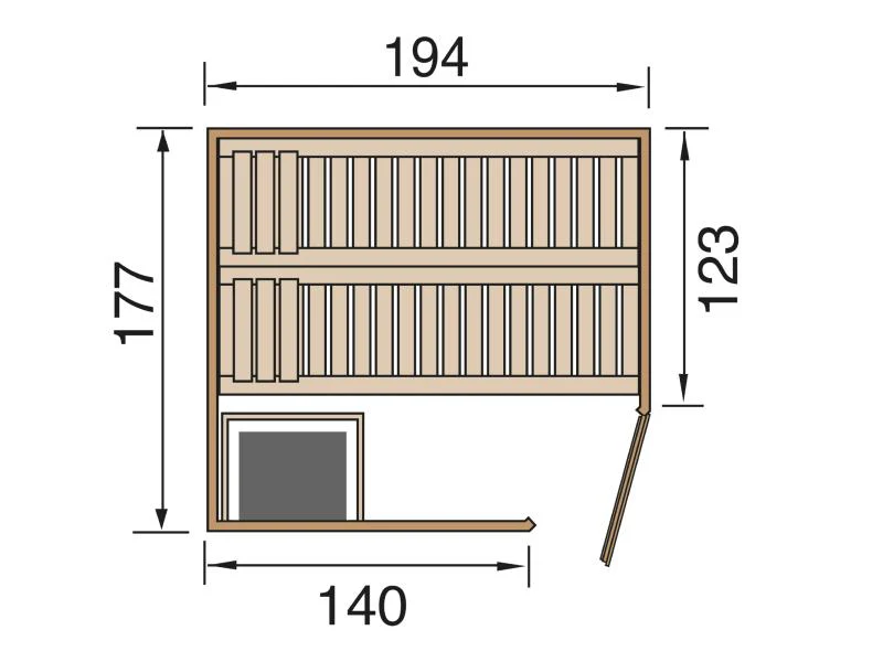 Weka Elementsauna KIRUNA 2 GT inkl. 4,5 kW OS-Ofenset (230 V) - Image 2