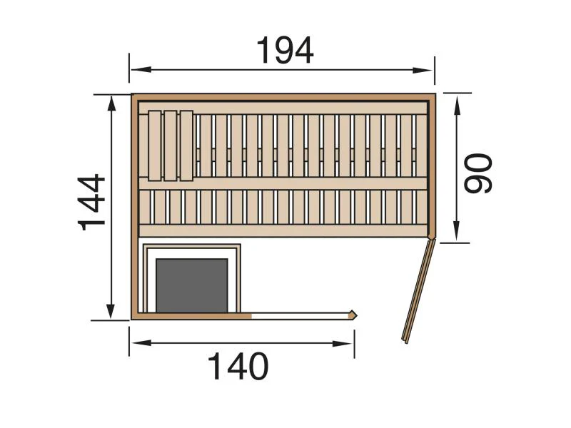 Weka Elementsauna Varberg 1 GTF Trend inkl. 7,5 kW OS-Ofenset - Image 2