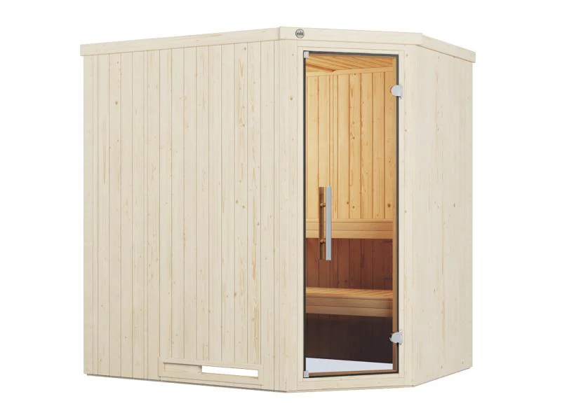 Weka Elementsauna Varberg 1 Trend in weiß, inkl. 4,5 kW Saunaofen (OS) mit digitaler Steuerung,  Gan - Image 3