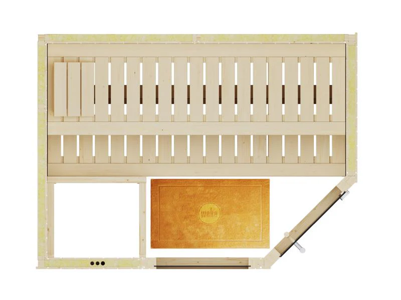 Weka Elementsauna Varberg 1,weiß, inkl. 5,4 kW Ofen Kompakt integr. Steuerung, Ganzglastür und Fens - Image 4