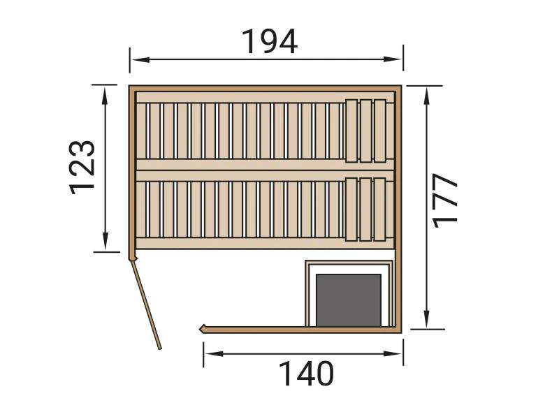 Weka Elementsauna Varberg 2, inkl. 5,4 Ofen Kompakt integr. Steuerung, mit Ganzglastür und Fenster - Image 2