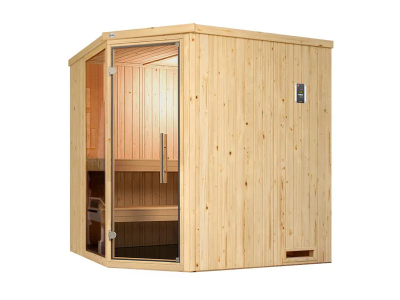 Weka Elementsauna Varberg 2, inkl. 5,4 Ofen Kompakt integr. Steuerung, mit Ganzglastür und Fenster - Image 3