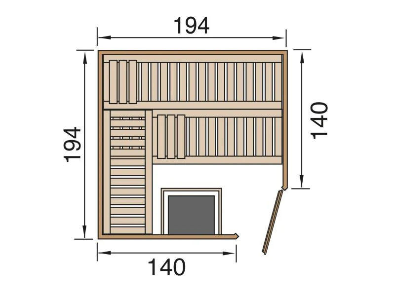Weka Elementsauna Varberg 3 GT inkl. 7,5 kW BioS-Ofenset - Image 2