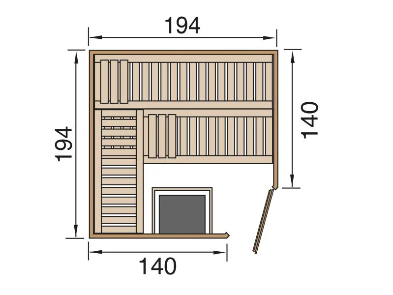 Weka Elementsauna Varberg 3 GT Sparset 7,5 kW Ofen - Image 2