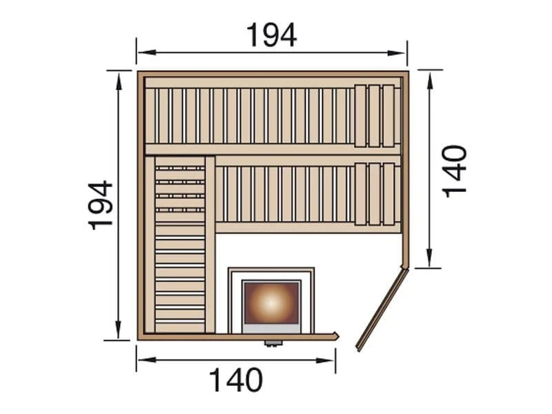 Weka Elementsauna Varberg 3 GTF Sparset 7,5 kW BioS-Ofenset - Image 2