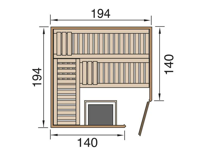 Weka Elementsauna Varberg 3 GTF Trend inkl. 7,5 kW BioS-Ofenset - Image 2