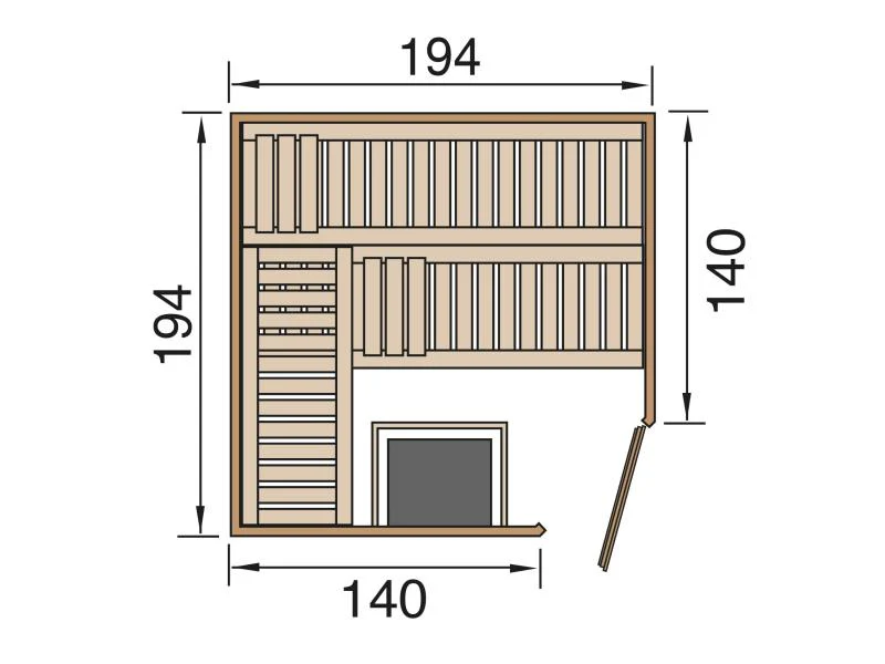 Weka Elementsauna Varberg 3 HT inkl. 7,5 kW BioS-Ofenset - Image 2