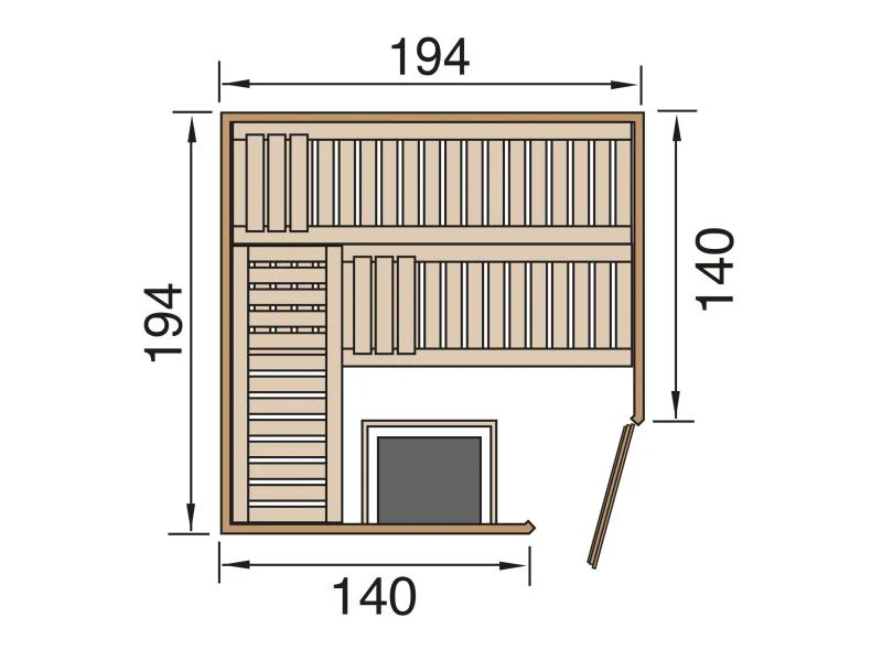 Weka Elementsauna Varberg 3 HT inkl. 7,5 kW OS-Ofenset - Image 3