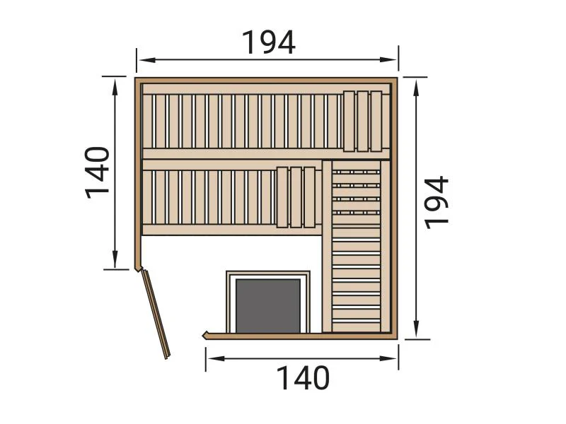 Weka Elementsauna Varberg 3, inkl. 9 kW Ofen Kompakt integr. Steuerung, Ganzglastür - Image 2