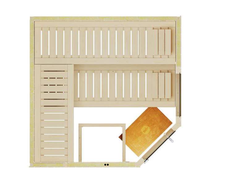 Weka Elementsauna Varberg 3, inkl. 9 kW Ofen Kompakt integr. Steuerung, Ganzglastür und Fenster - Image 5