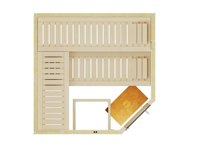Weka Elementsauna Varberg 3, weiß, inkl. 9 kW Ofen Kompakt integr. Steuerung, Ganzglastür - Image 5