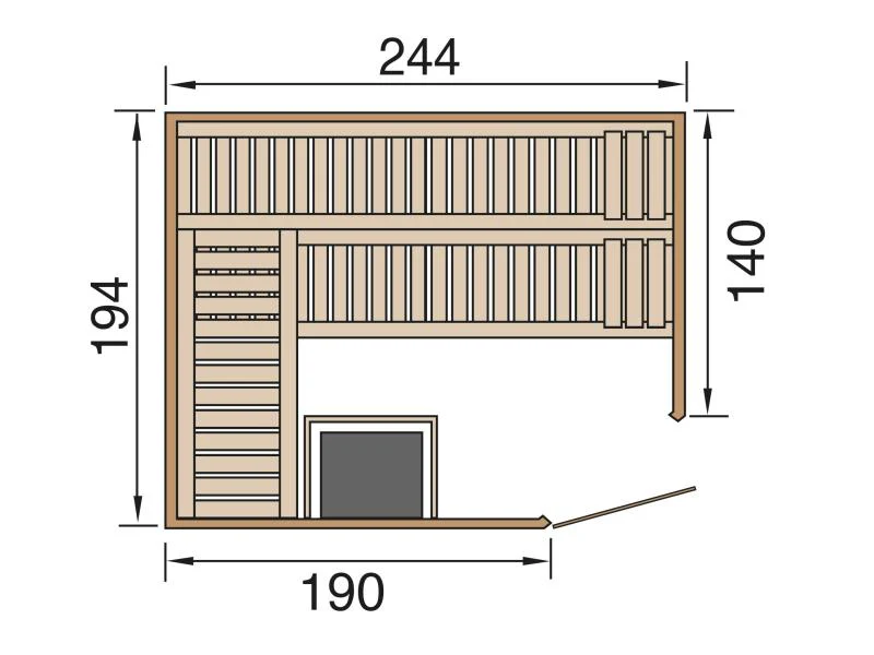 Weka Elementsauna Varberg 4 GT Trend inkl. 7,5 kW OS-Ofenset - Image 2