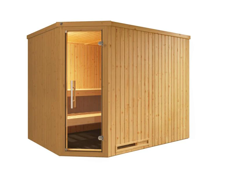 Weka Elementsauna Varberg 4, inkl. 9 kW Bioofen digitale Steuerung (BioS), Ganzglastür - Image 3