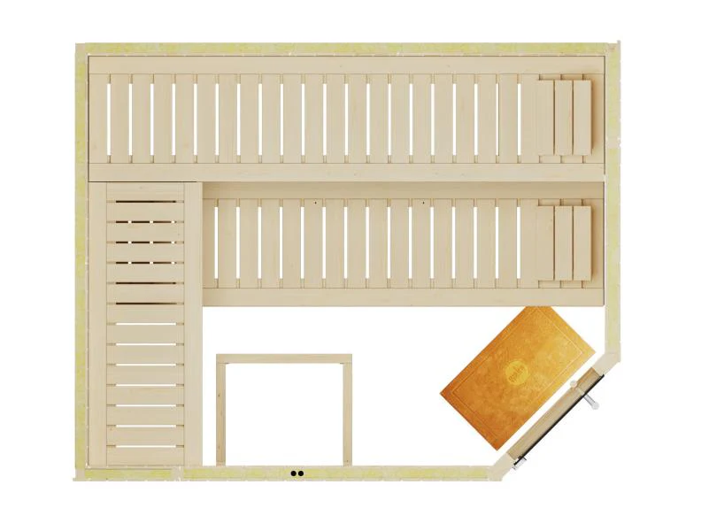 Weka Elementsauna Varberg 4, inkl. 9 kW Ofen Kompakt integr. Steuerung, Ganzglastür - Image 4
