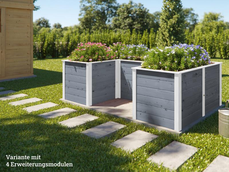 Weka Ergänzungssatz Hochbeet Modular, 21 mm, grau - Image 7