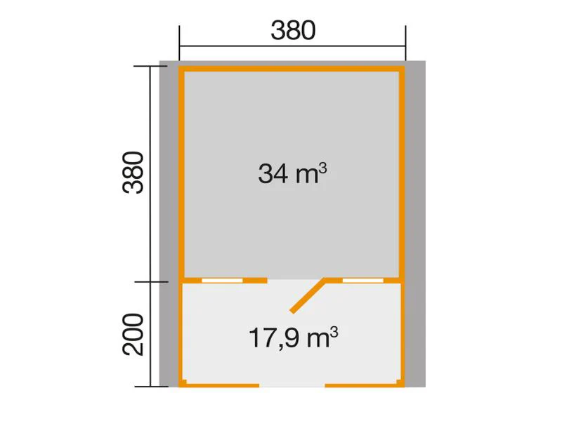 Weka Gartenhaus 111 Gr. 3 Vordach + 200 cm Terrasse - Image 3
