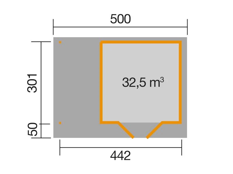 Weka Gartenhaus 126 Gr. 2 in grau mit Anbaudach 150 cm - Image 2